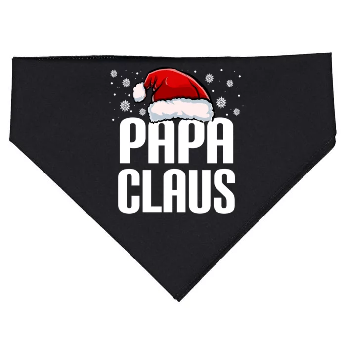 Papa Claus Christmas Pajama Family Xmas Papa Funny Santa Dad Cute Gift USA-Made Doggie Bandana