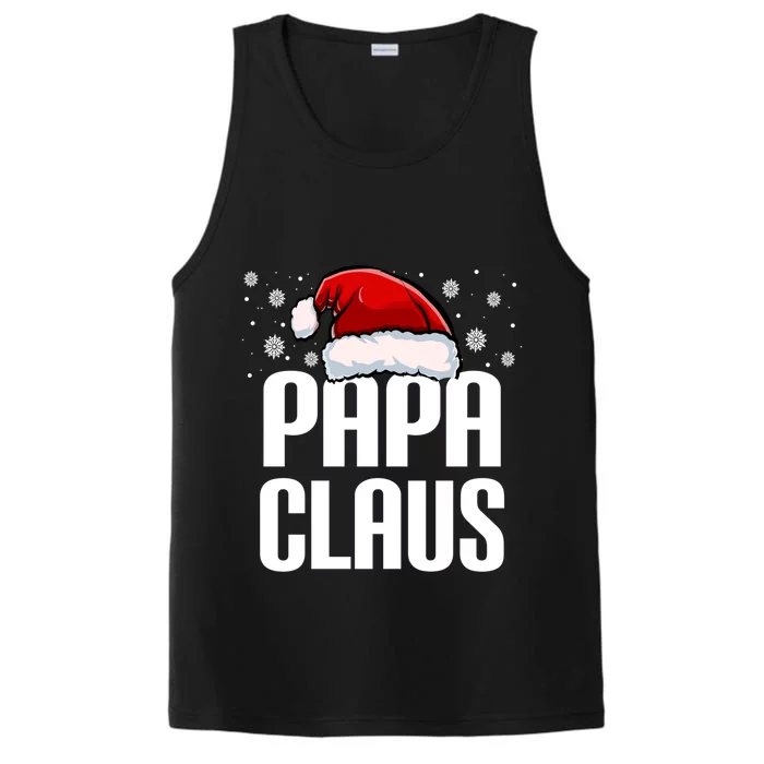 Papa Claus Christmas Pajama Family Xmas Papa Funny Santa Dad Cute Gift Performance Tank