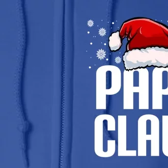 Papa Claus Christmas Pajama Family Xmas Papa Funny Santa Dad Cute Gift Full Zip Hoodie