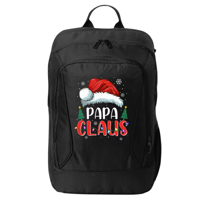 Papa Claus Christmas Lights Pajama Family Matching City Backpack