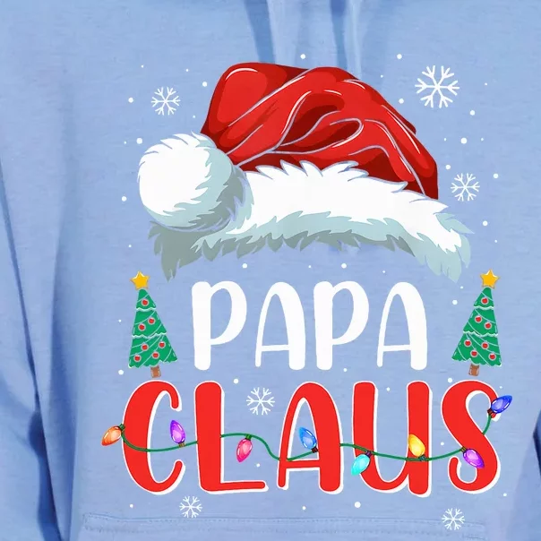 Papa Claus Christmas Lights Pajama Family Matching Unisex Surf Hoodie