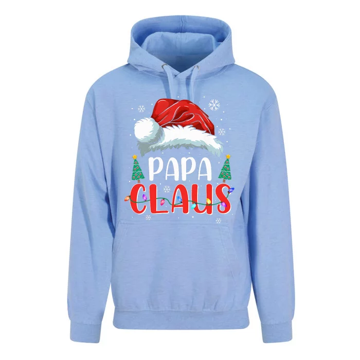 Papa Claus Christmas Lights Pajama Family Matching Unisex Surf Hoodie