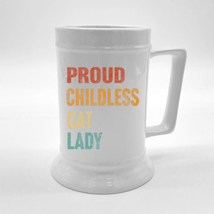 Proud Childless Cat Lady Karma Gift Front & Back Beer Stein