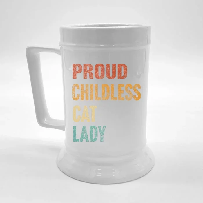 Proud Childless Cat Lady Karma Gift Front & Back Beer Stein