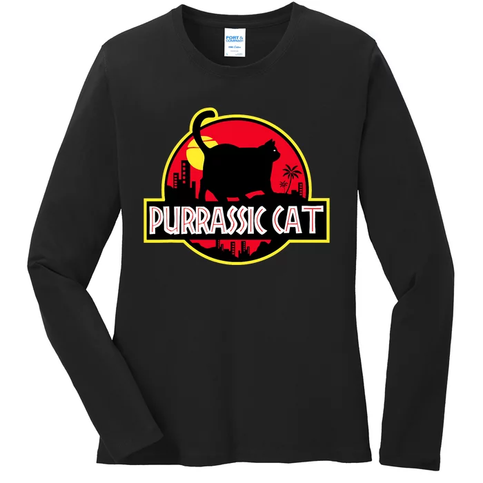 Purrassic Cat Chonk Oh Lawd For Cat Dad Cat Ladies Long Sleeve Shirt