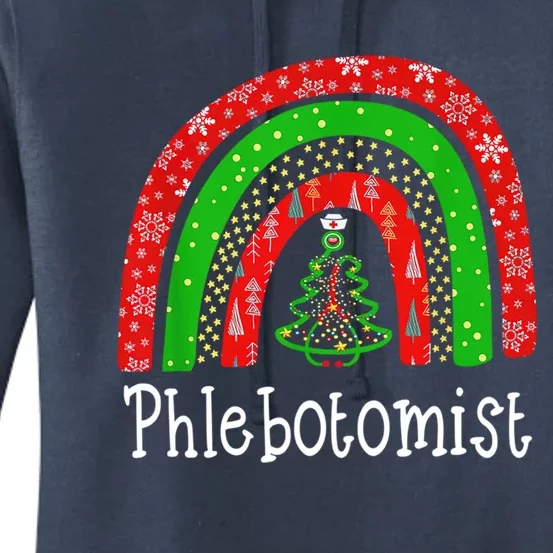 Phlebotomist Christmas Cute Rainbow Stethoscope Tree Xmas Gift Women's Pullover Hoodie