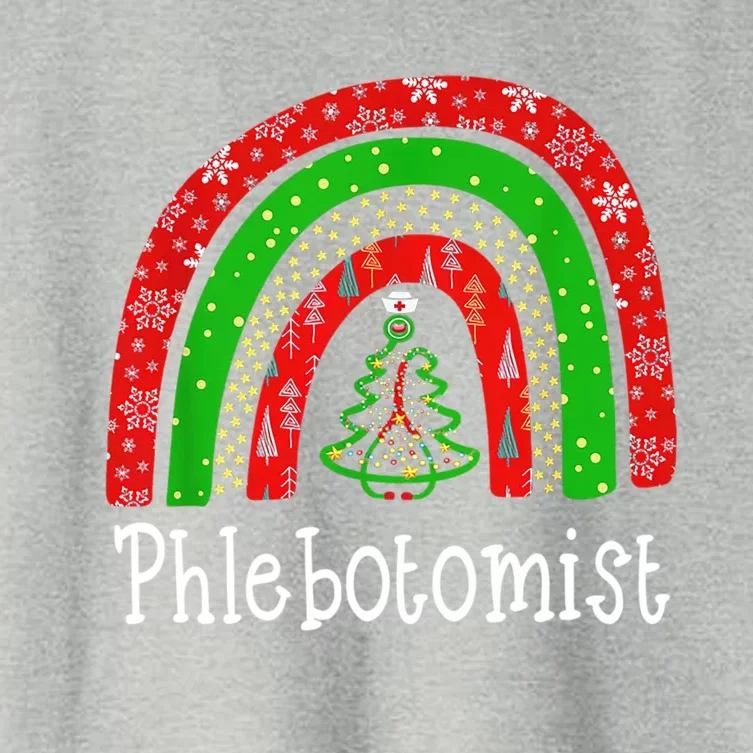 Phlebotomist Christmas Cute Rainbow Stethoscope Tree Xmas Gift Women's Crop Top Tee