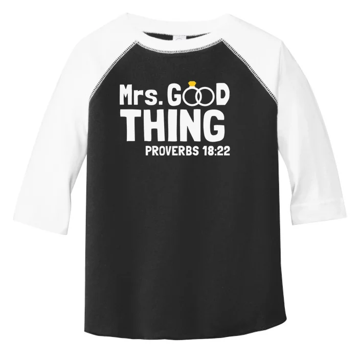 Proverbs Christian Couples Apparel Mrs. Good Thing Toddler Fine Jersey T-Shirt