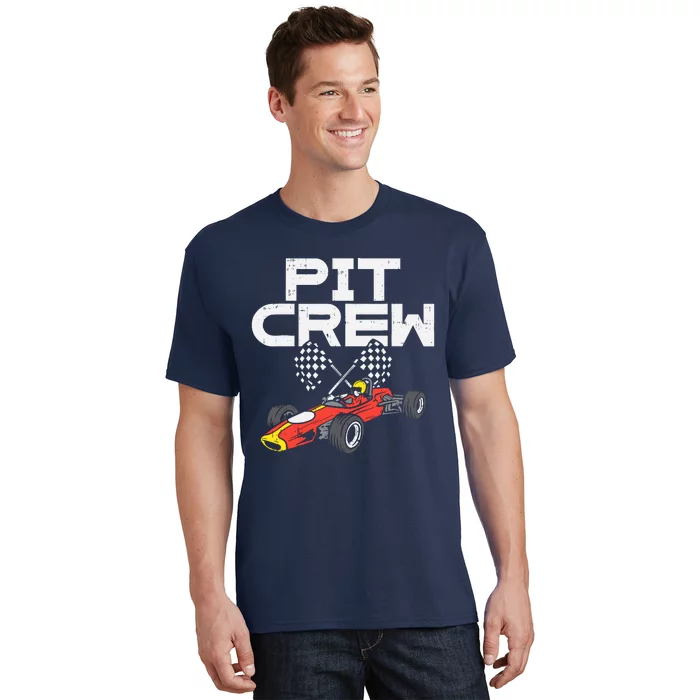 Pit Crew Checkered Flag Race Car Driver Racing Racer Gift T-Shirt