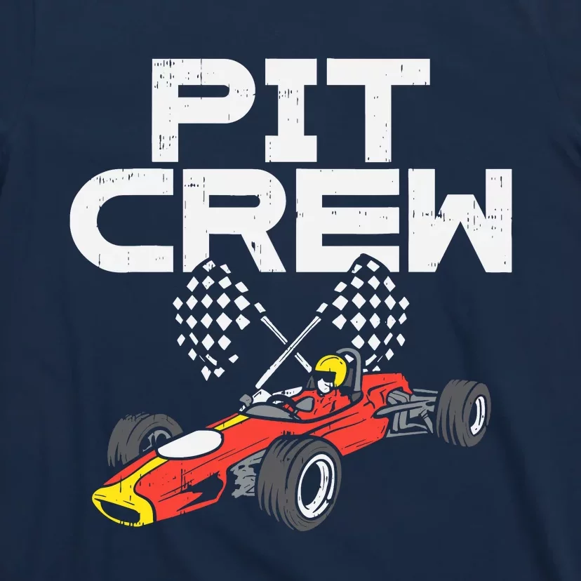 Pit Crew Checkered Flag Race Car Driver Racing Racer Gift T-Shirt