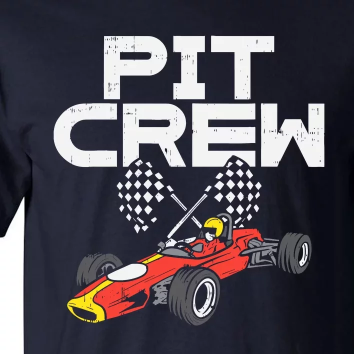 Pit Crew Checkered Flag Race Car Driver Racing Racer Gift Tall T-Shirt