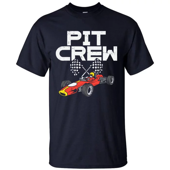 Pit Crew Checkered Flag Race Car Driver Racing Racer Gift Tall T-Shirt