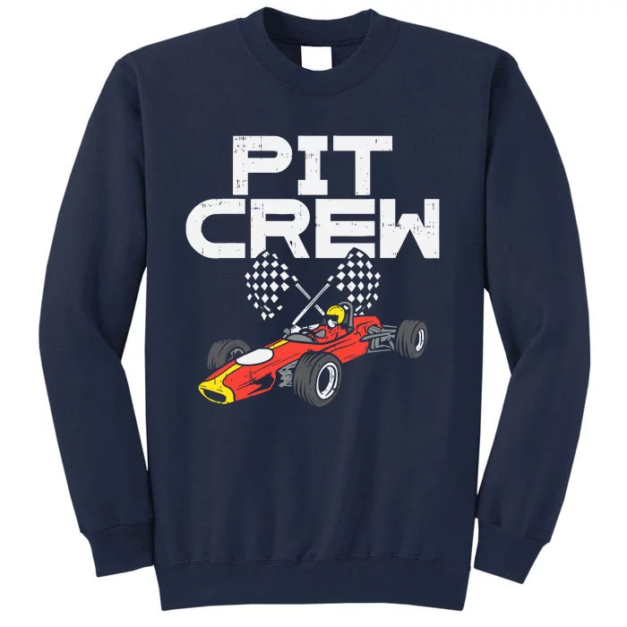 Pit Crew Checkered Flag Race Car Driver Racing Racer Gift Tall Sweatshirt