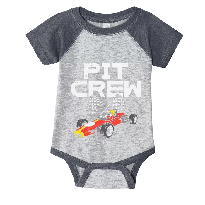 Pit Crew Checkered Flag Race Car Driver Racing Racer Gift Infant Baby Jersey Bodysuit