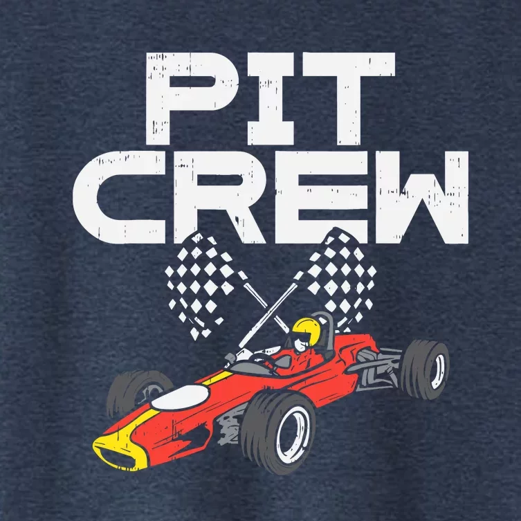 Pit Crew Checkered Flag Race Car Driver Racing Racer Gift Women's Crop Top Tee