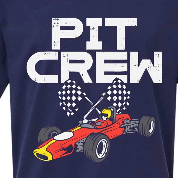 Pit Crew Checkered Flag Race Car Driver Racing Racer Gift Sueded Cloud Jersey T-Shirt