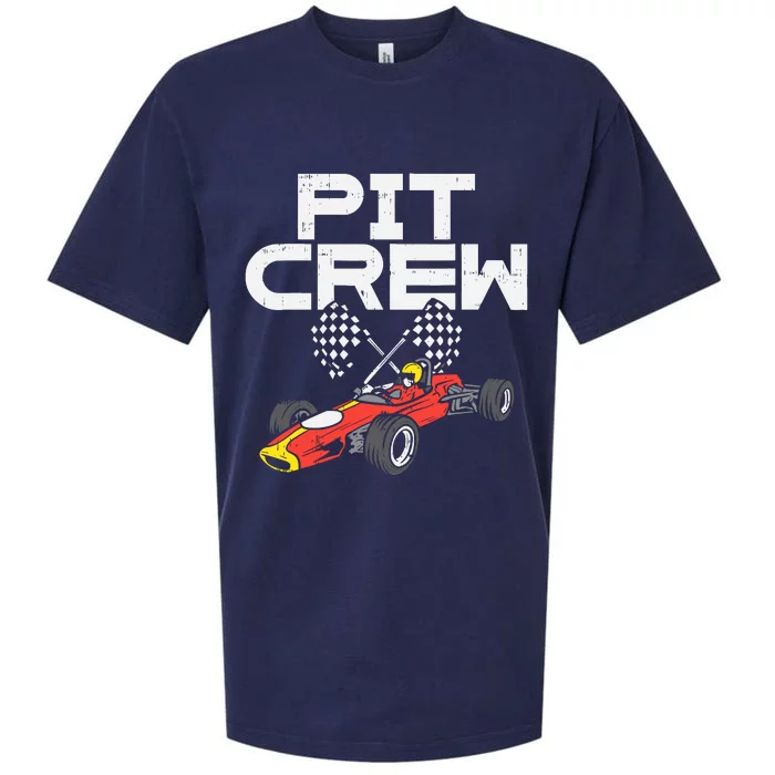 Pit Crew Checkered Flag Race Car Driver Racing Racer Gift Sueded Cloud Jersey T-Shirt