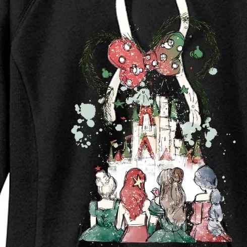 Princess Castle Christmas Merry Xmas Women's Fleece Hoodie