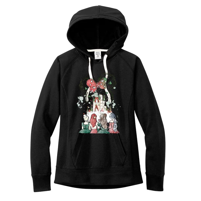 Princess Castle Christmas Merry Xmas Women's Fleece Hoodie