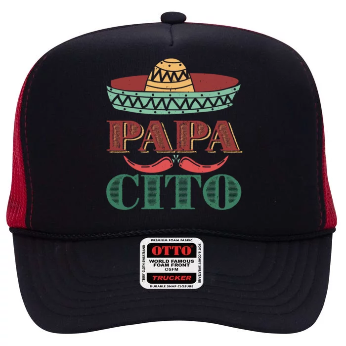 Papa Cito Cinco De Mayo Sombrero Hat Mexican Father Fiesta Gift High Crown Mesh Trucker Hat