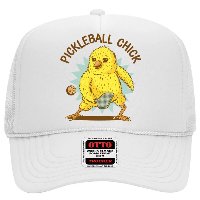 Pickleball Chick Cute Sport High Crown Mesh Trucker Hat