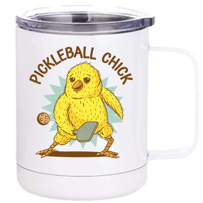 Pickleball Chick Cute Sport Front & Back 12oz Stainless Steel Tumbler Cup