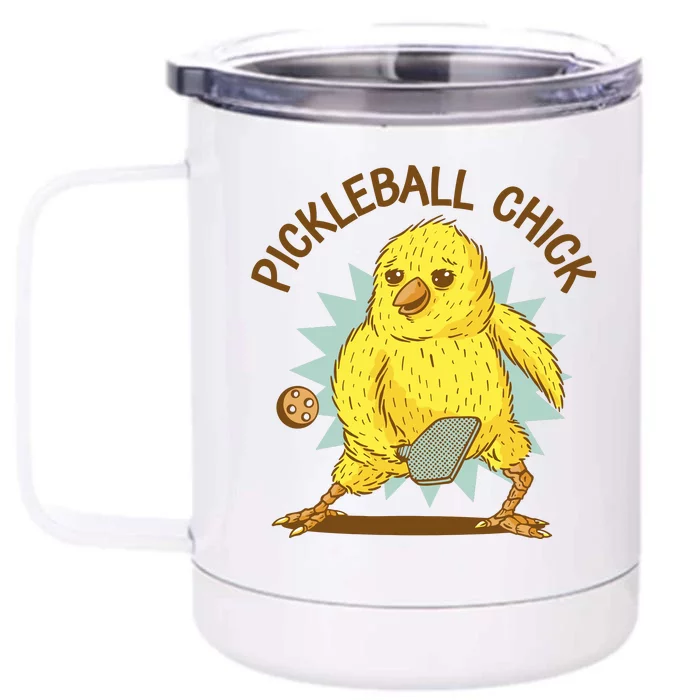 Pickleball Chick Cute Sport Front & Back 12oz Stainless Steel Tumbler Cup