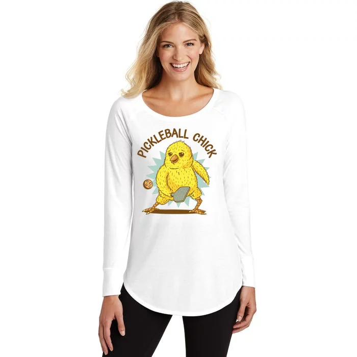 Pickleball Chick Cute Sport Women's Perfect Tri Tunic Long Sleeve Shirt