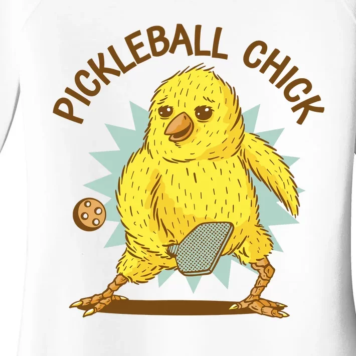 Pickleball Chick Cute Sport Women's Perfect Tri Tunic Long Sleeve Shirt