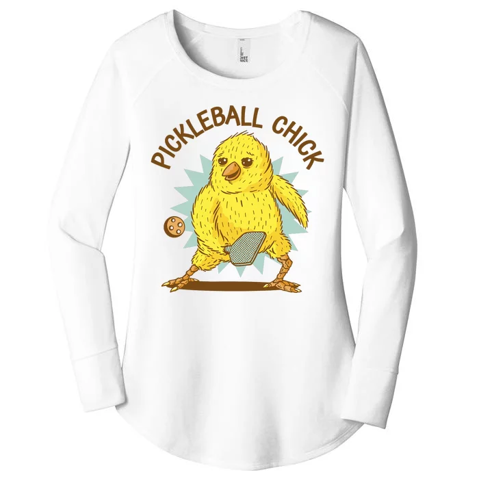 Pickleball Chick Cute Sport Women's Perfect Tri Tunic Long Sleeve Shirt