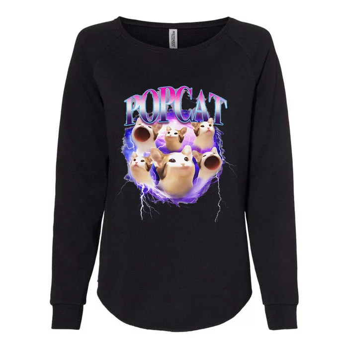 Popcat Cute Cat Popcat Funny Meme Coin For Cat Lover Womens California Wash Sweatshirt