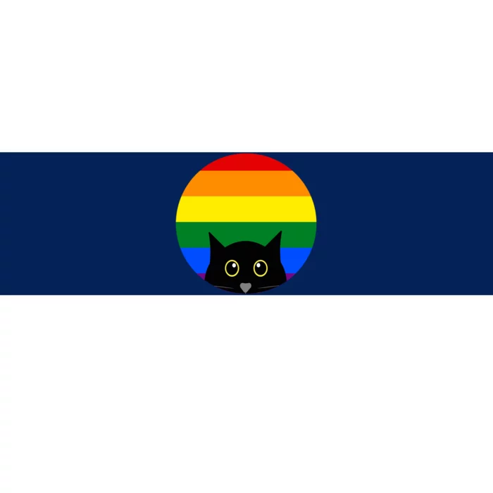 Peeking Cat Colorful Rainbow Bumper Sticker