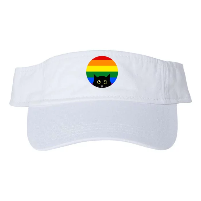 Peeking Cat Colorful Rainbow Valucap Bio-Washed Visor