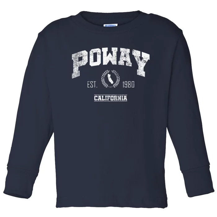 Poway Ca California Vintage Throw Back Toddler Long Sleeve Shirt