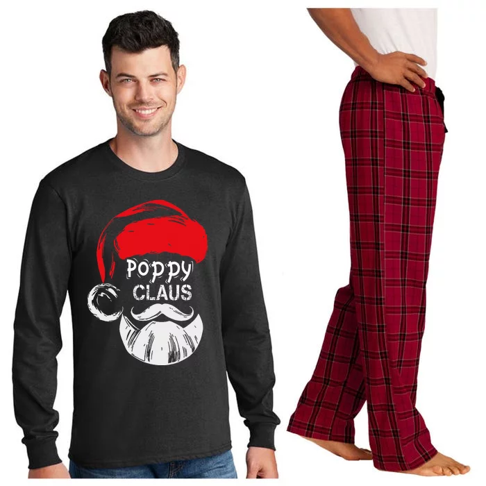 Poppy Claus  Christmas Grandpa Gift Long Sleeve Pajama Set