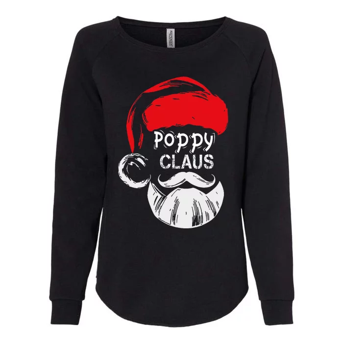 Poppy Claus  Christmas Grandpa Gift Womens California Wash Sweatshirt