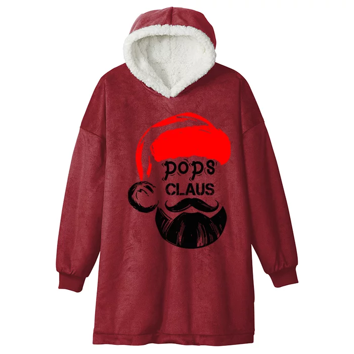 Pops Claus Christmas Grandpa Santa Claus Christmas Cool Gift Hooded Wearable Blanket