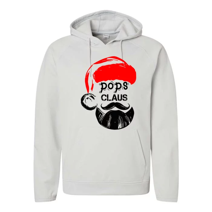 Pops Claus Christmas Grandpa Santa Claus Christmas Cool Gift Performance Fleece Hoodie