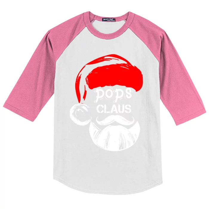 Pops Claus Christmas Pops Santa Claus Christmas Gift Kids Colorblock Raglan Jersey