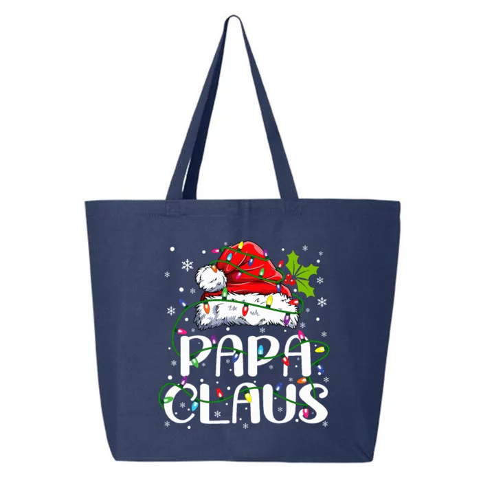 Papa Claus Christmas Lights Pajama Family Matching 25L Jumbo Tote