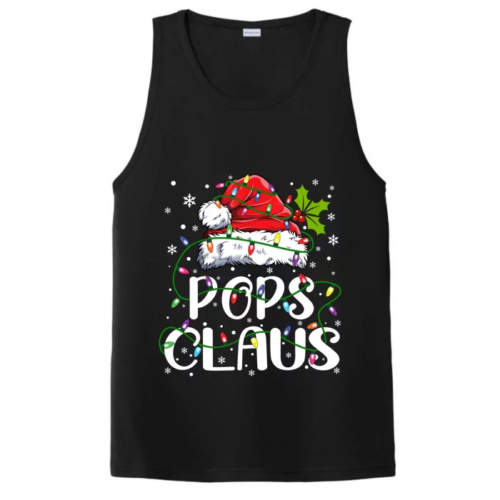 Pops Claus Christmas Santa Hat Matching Family Xmas Lights Gift Performance Tank