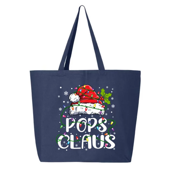 Pops Claus Christmas Santa Hat Matching Family Xmas Lights Gift 25L Jumbo Tote