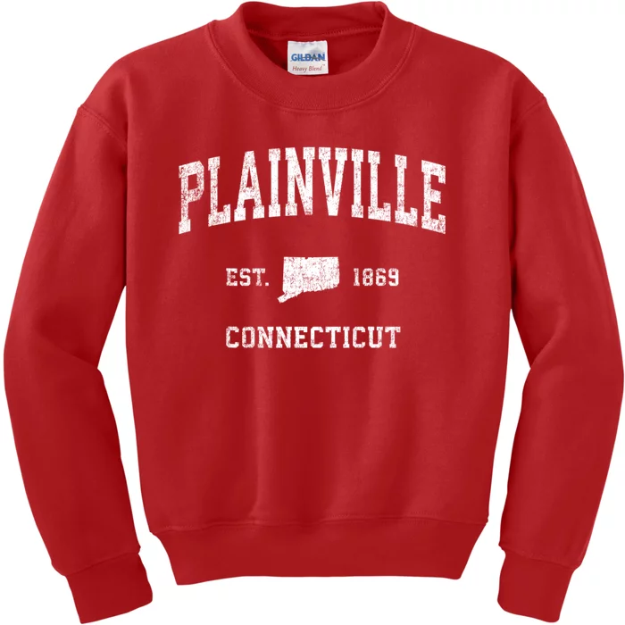 Plainville Connecticut Ct Vintage Athletic Sports Kids Sweatshirt