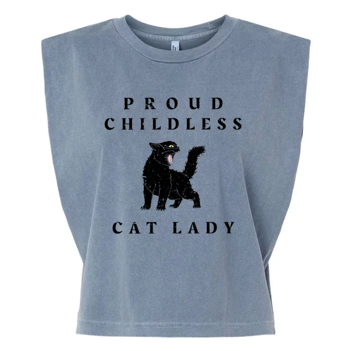 Proud Childless Cat Lady Kamala 2024 Election Political Garment-Dyed Women's Muscle Tee