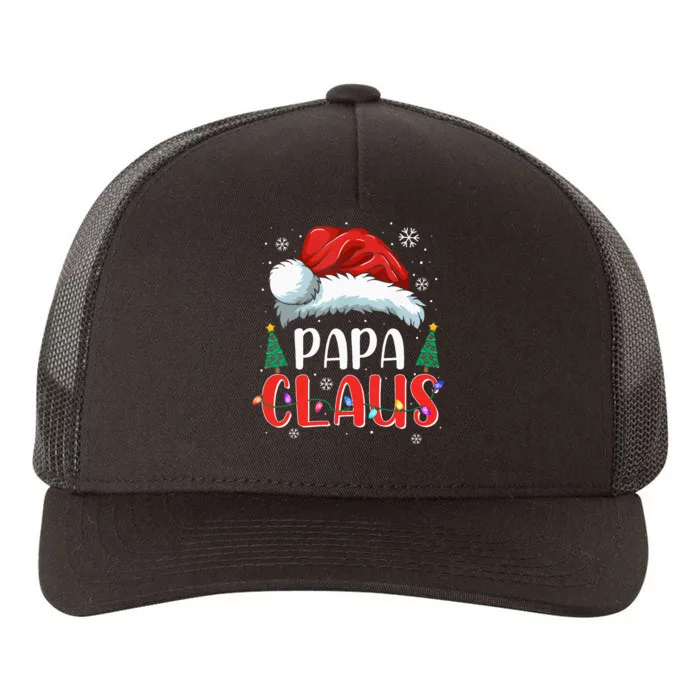 Papa Claus Christmas Lights Pajama Family Matching Yupoong Adult 5-Panel Trucker Hat