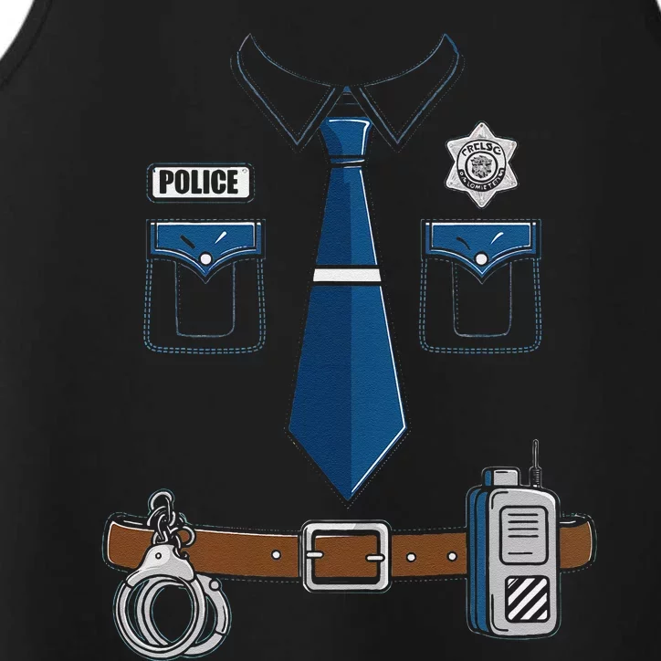 Police Costume Cop Uniform Officer Outfit Halloween Gift Performance Tank