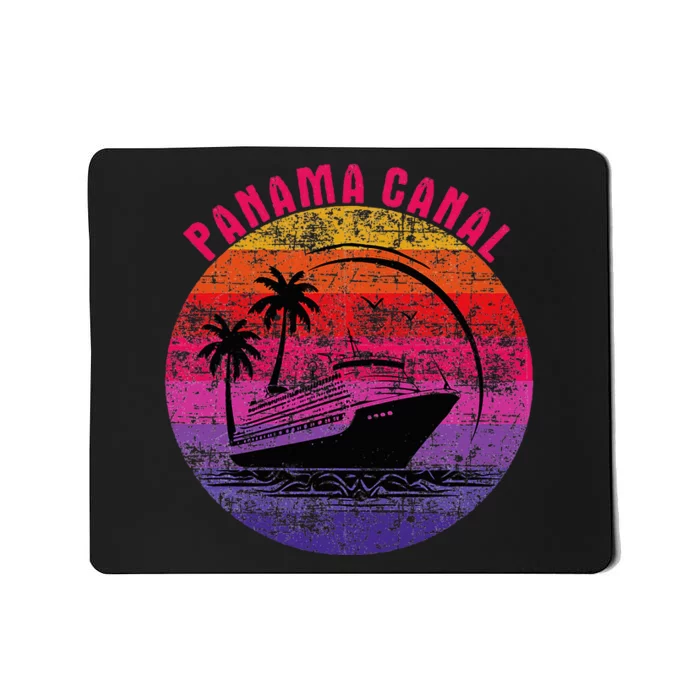 Panama Canal Cruise Retro Sunset Family Reunion Mousepad