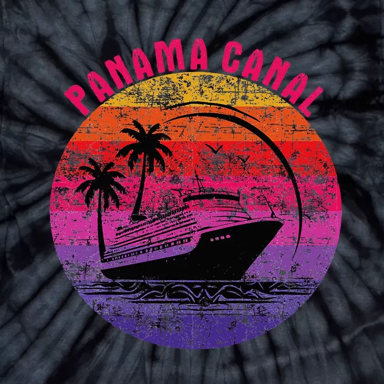 Panama Canal Cruise Retro Sunset Family Reunion Tie-Dye T-Shirt