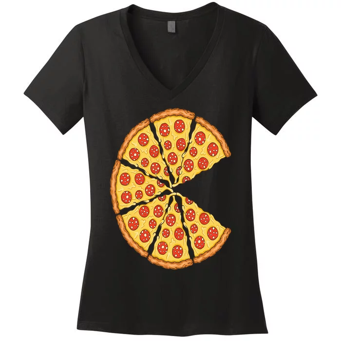 Pizza Costume Cute Pizza Slice Couple Matching Pizza Lovers Women's V-Neck T-Shirt