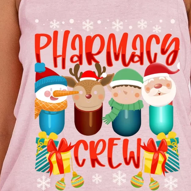 Pharmacist Christmas Crew Pharmacy Tech Technician Lover Gift Women's Knotted Racerback Tank